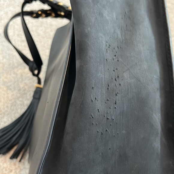 Tory Burch “Brooke” Suede and Smooth Leather Tote in Black - Picture 10 of 16